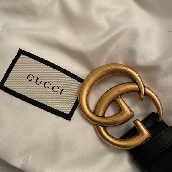 COPY - Gucci Black Leather Belt with Gold Double G Buckle - Picture 5 of 9